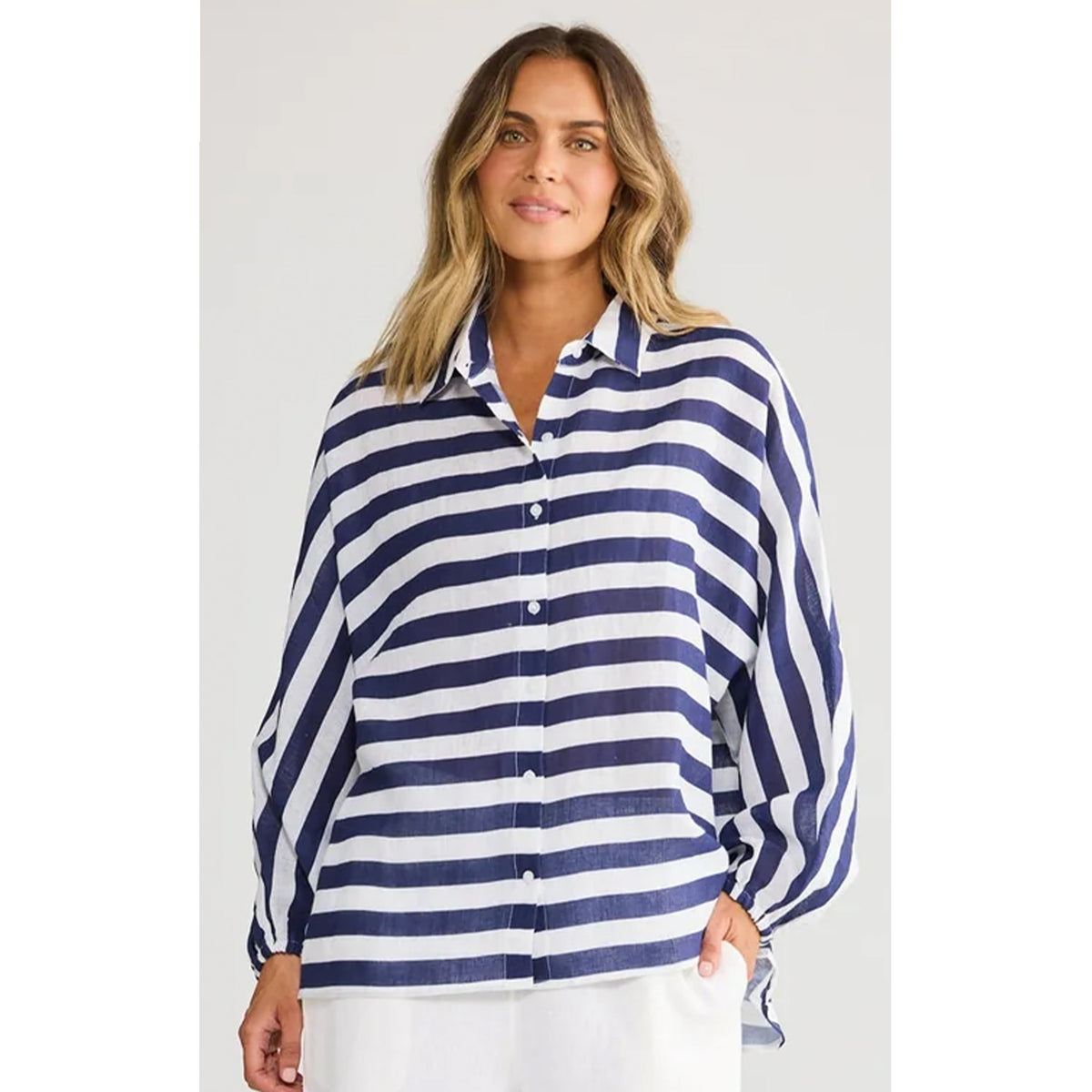Top Cliffside Shirt - Navy Stripe