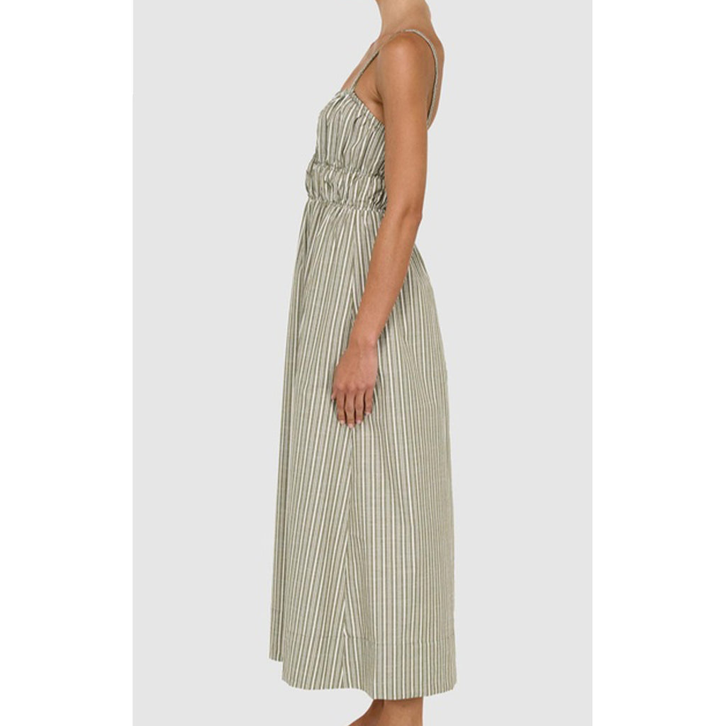 Dress Lisara Midi - Khaki & White