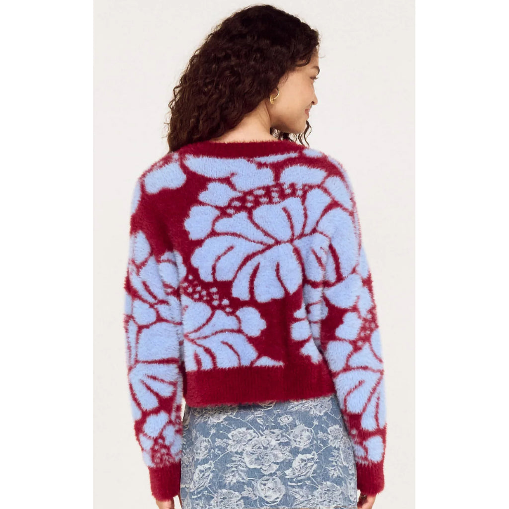Knit Amara Intarsia - Wine & Bluebell Floral