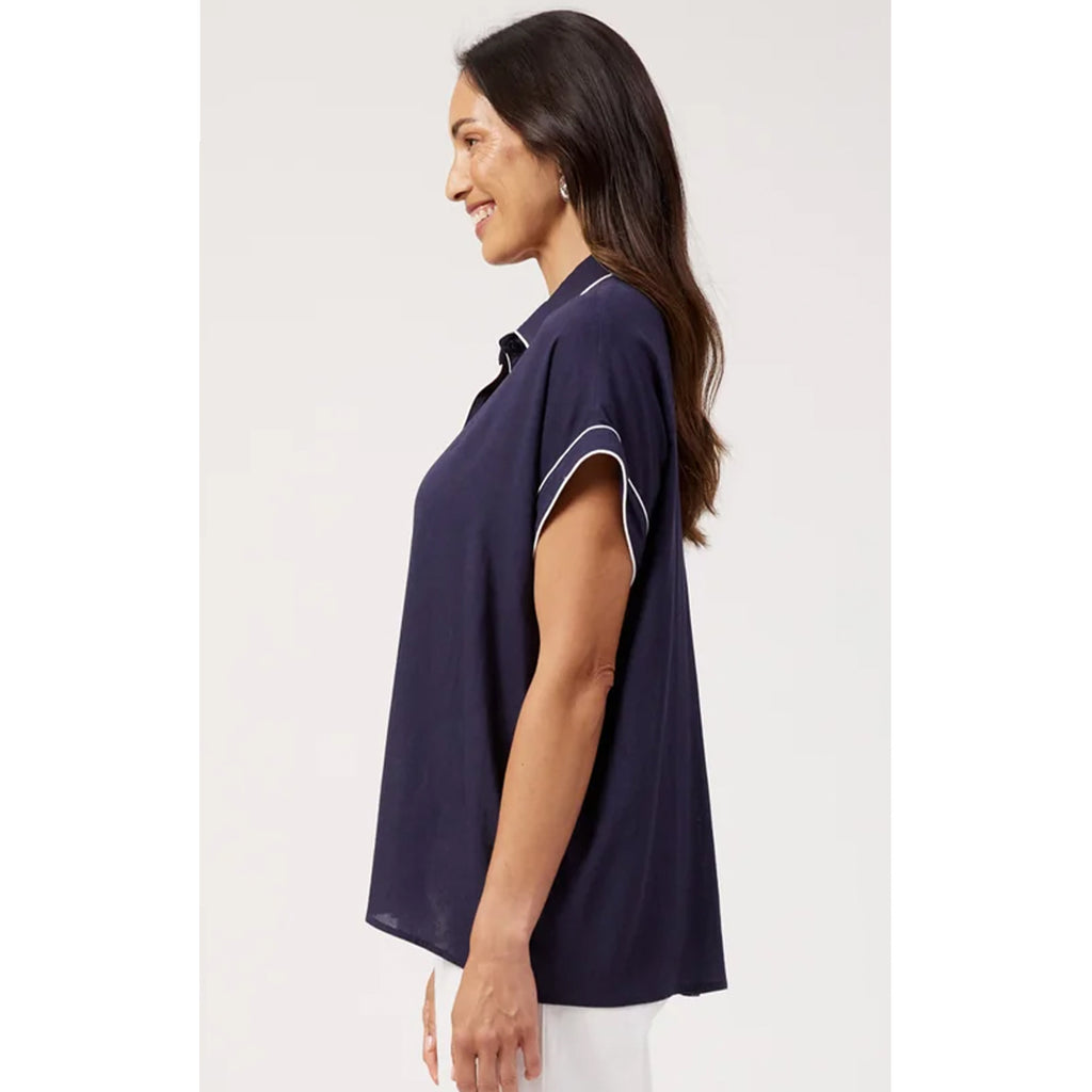 Top Positano Contrast Shirt - Navy
