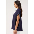 Top Positano Contrast Shirt - Navy