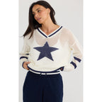 Knit McKinney - White w Navy Star