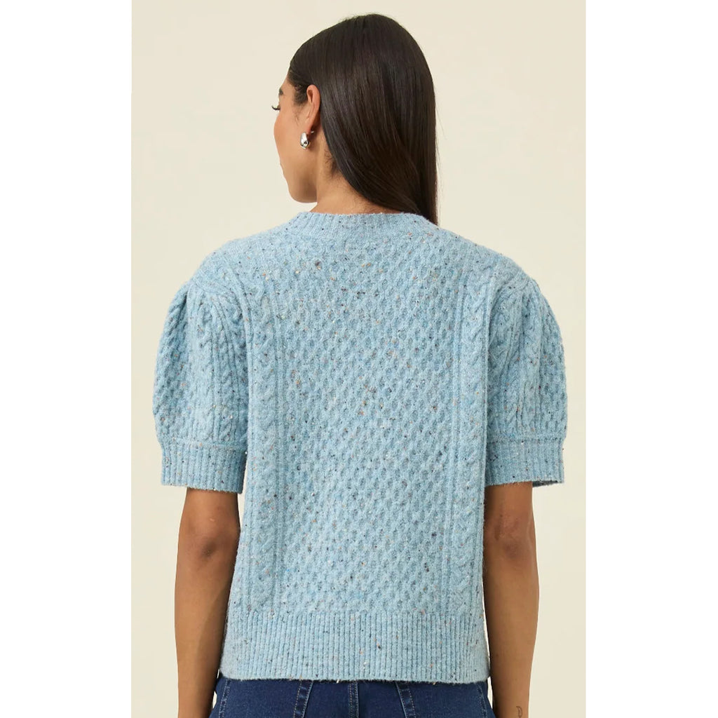 Cardigan Mckenna Short Sleeve - Ice Blue