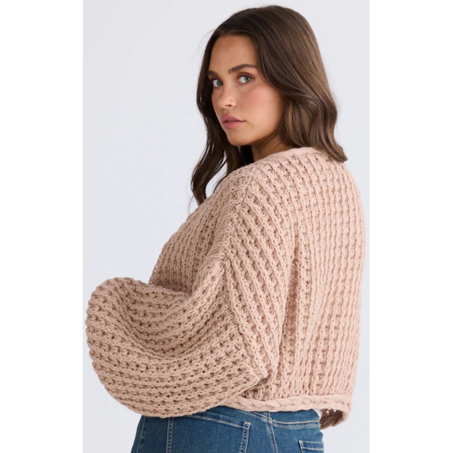 Cardigan Zinnia Tie - Latte