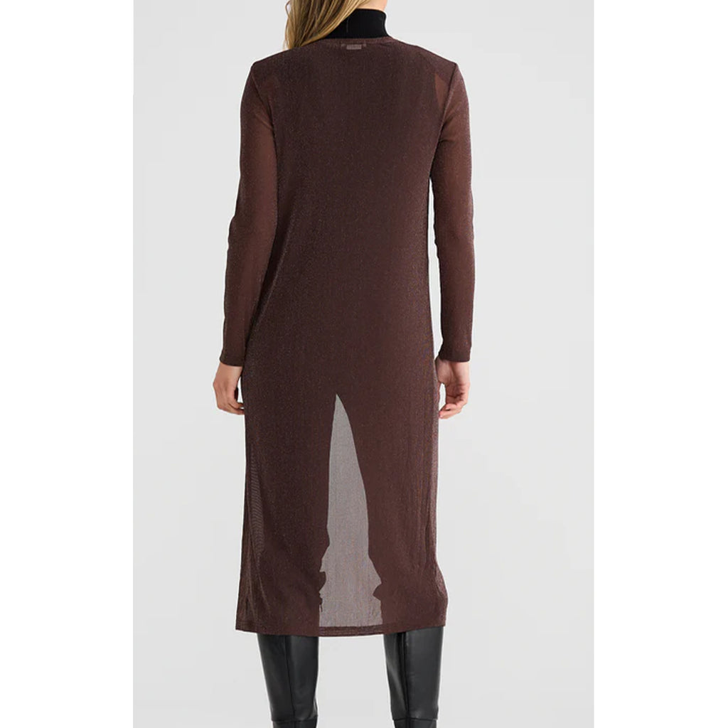 Knit Soiree Long Cardi - Chocolate Glitter