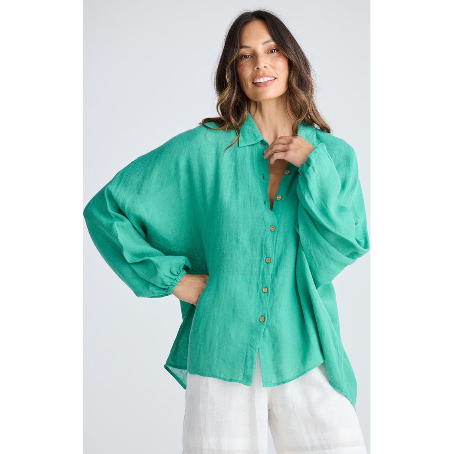 Top Cliffside Shirt - Jade Green