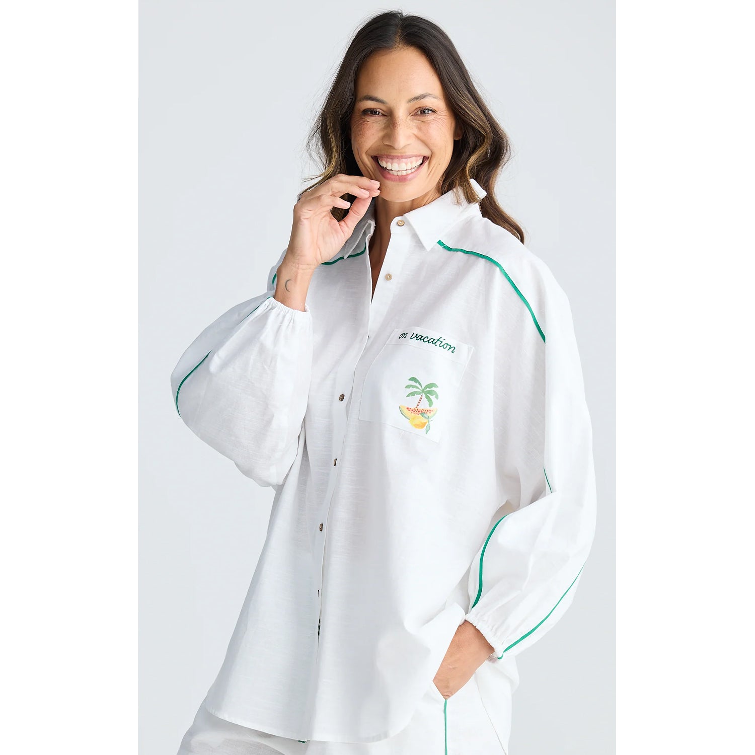Top On Vacation Shirt - White Multi