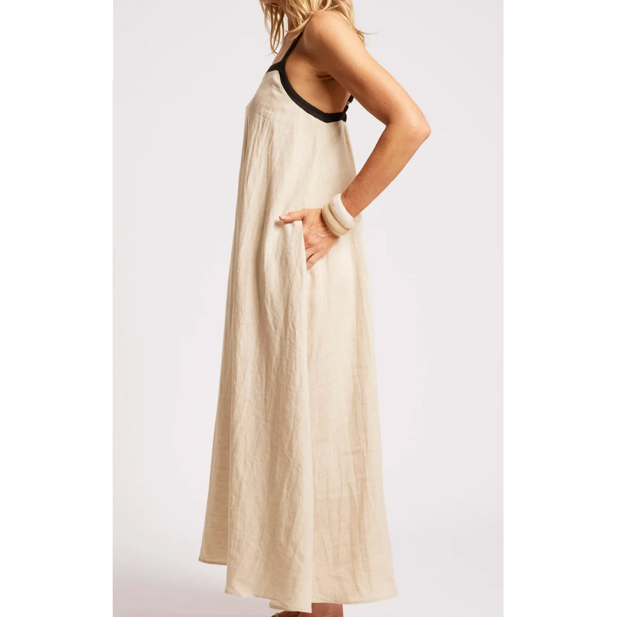 Dress Tank Maris Splice Maxi - Tusk / Black