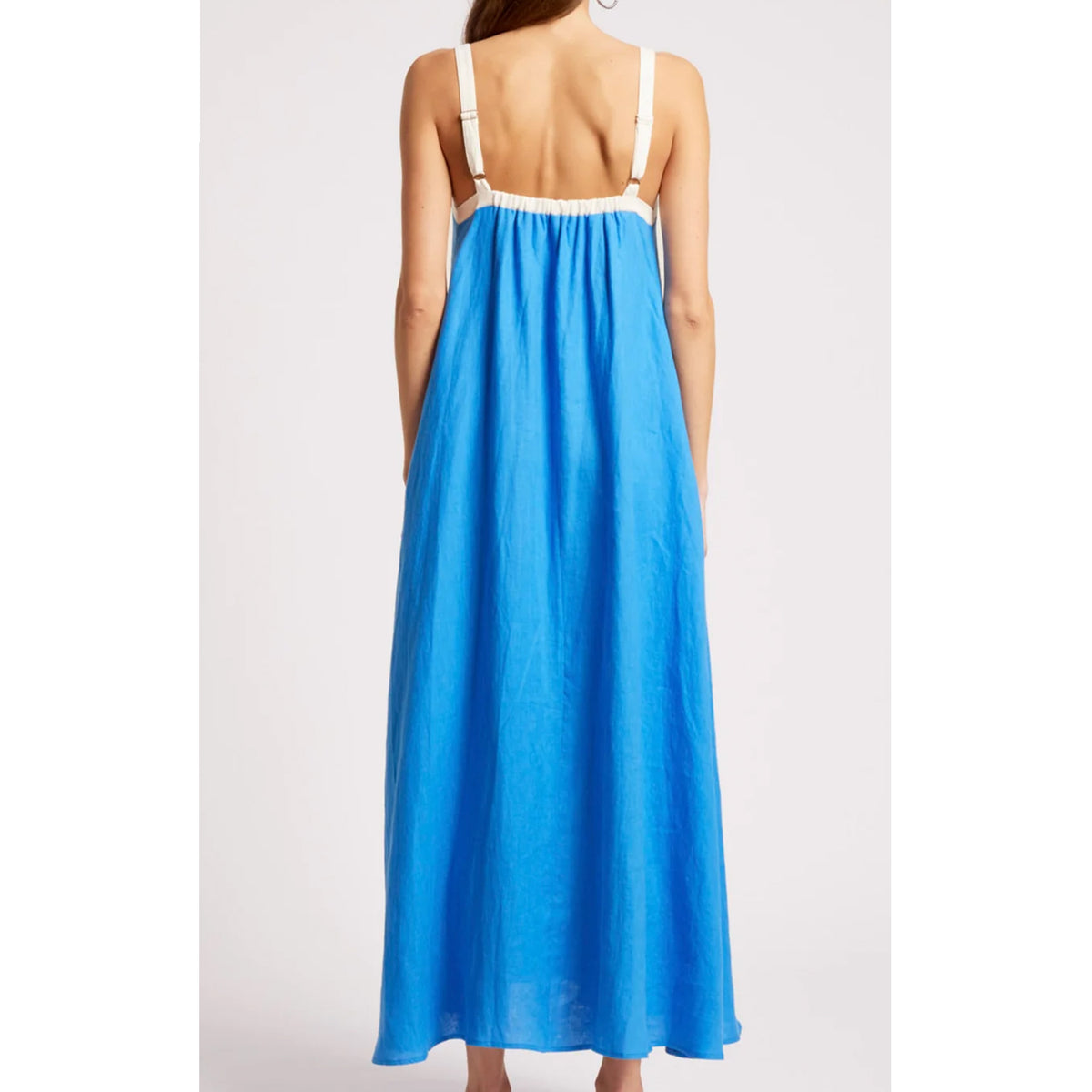 Dress Tank Maris Splice Maxi - Marine / White