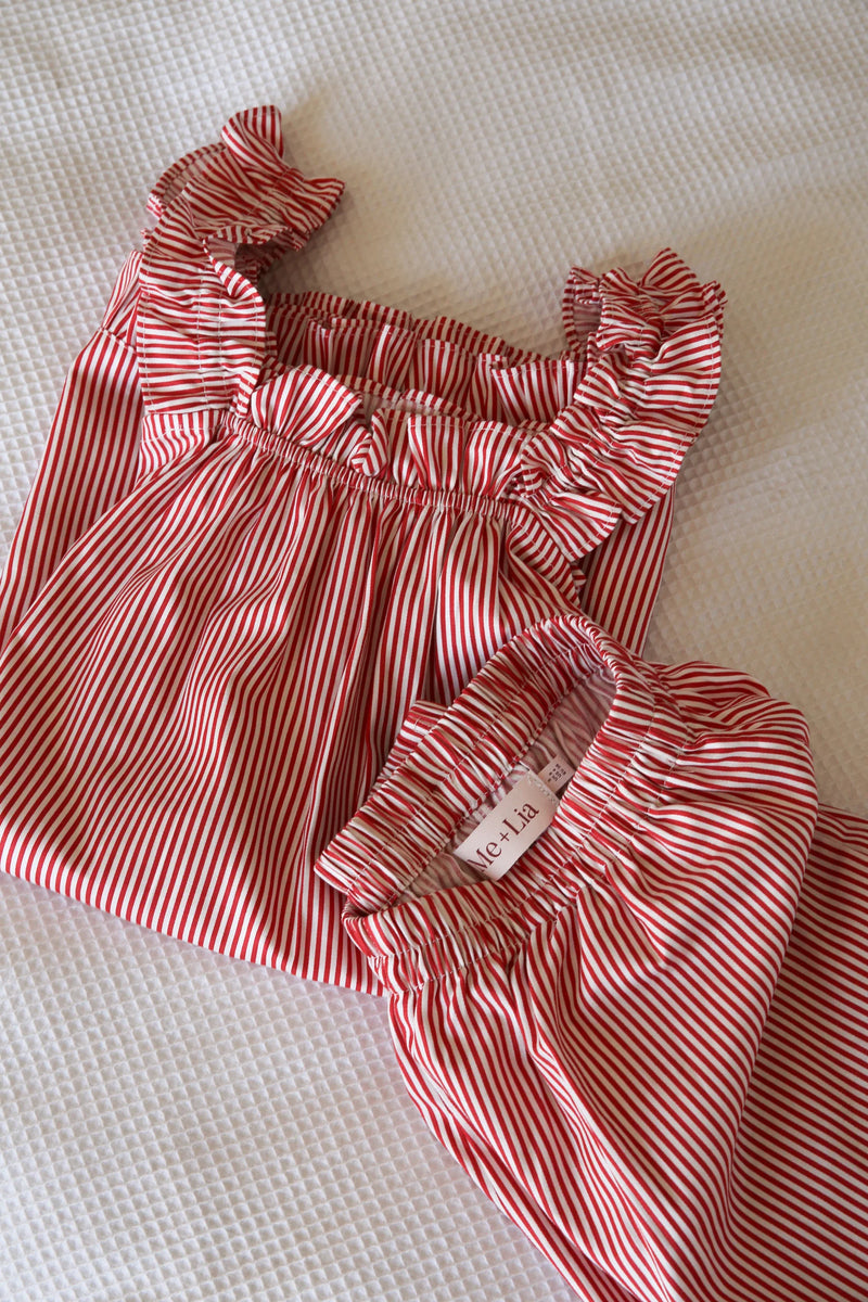 Lounge Set Stella - Red Pinstripe