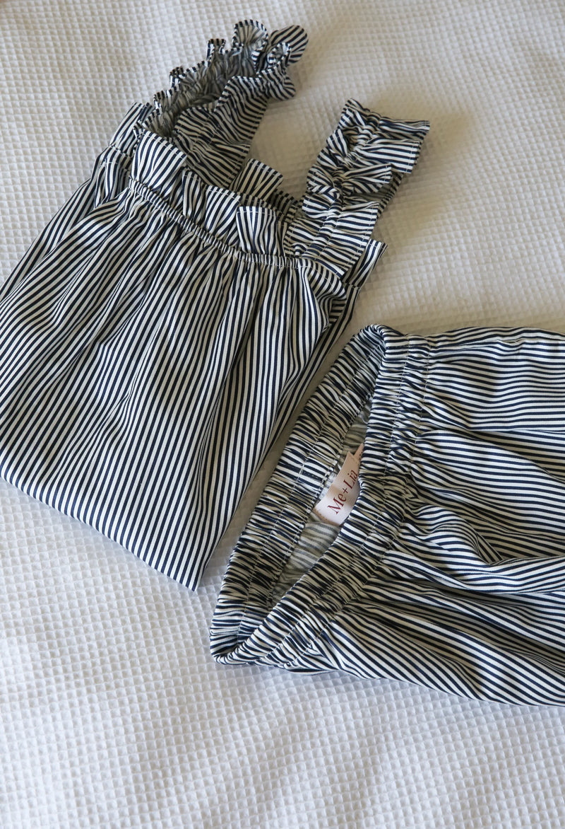 Lounge Set Stella - Navy Pinstripe