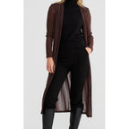 Knit Soiree Long Cardi - Chocolate Glitter
