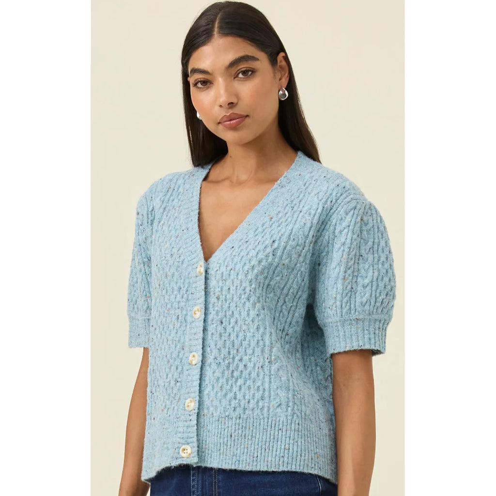 Cardigan Mckenna Short Sleeve - Ice Blue