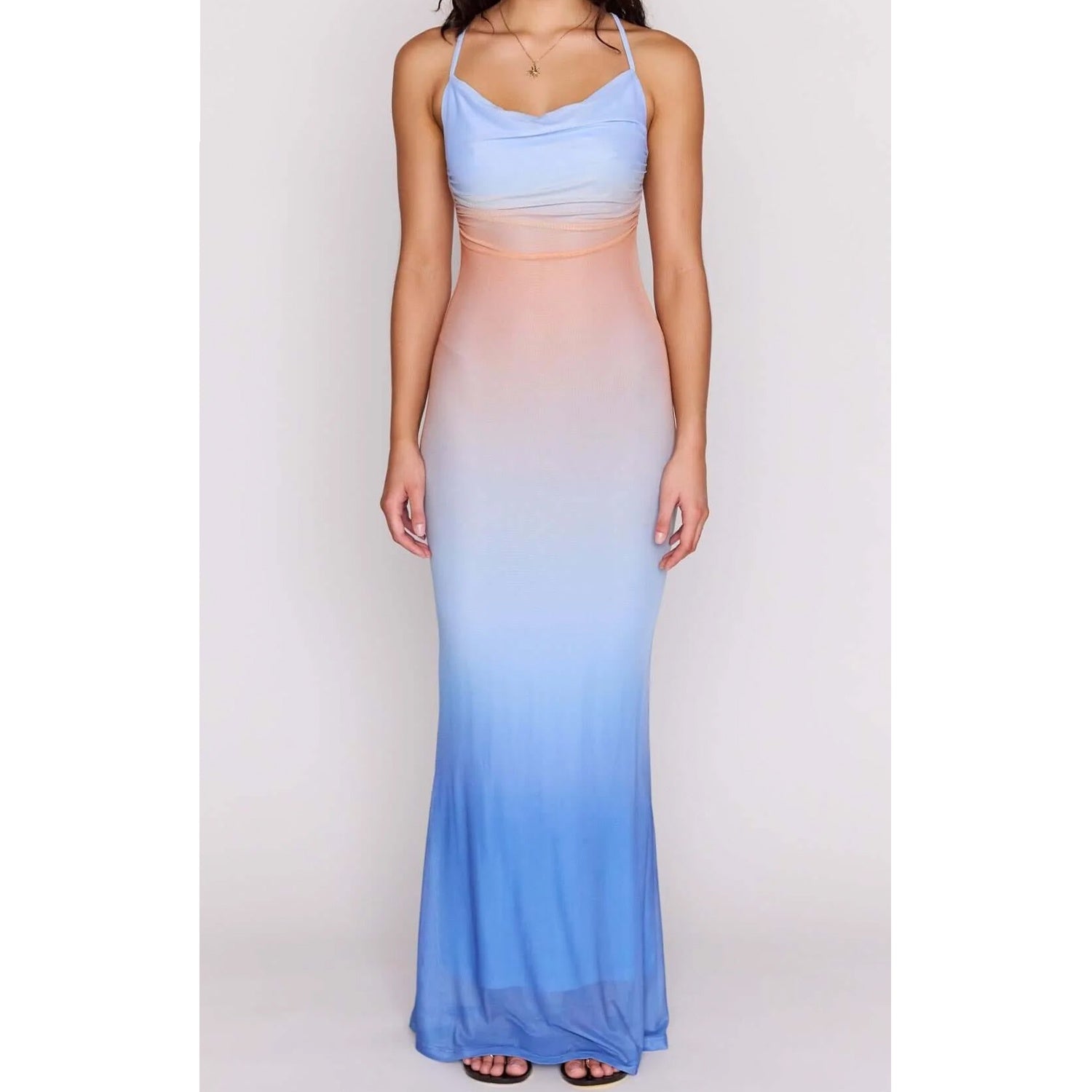 Dress Solstice Ombre Mesh Maxi