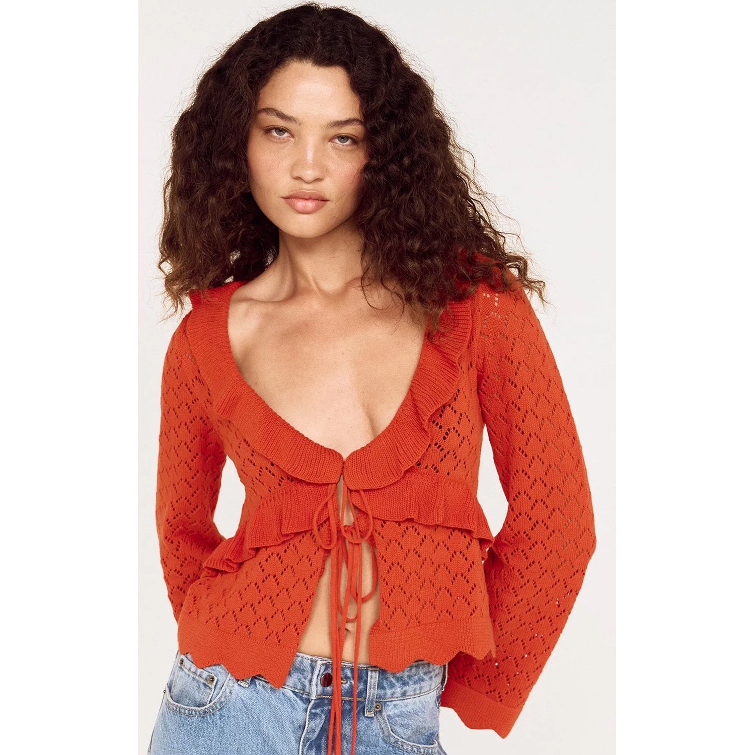 Top- Fia Pointelle Frill