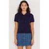 Top Lila Pointelle Knit Tee - Navy