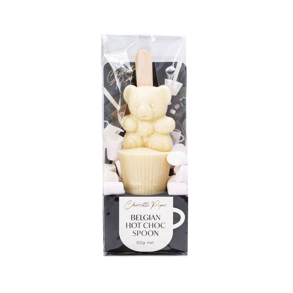 Hot Chocolate Spoon - White Choc Teddy