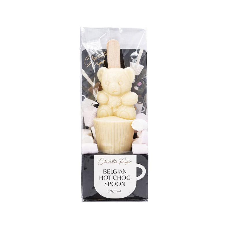Hot Chocolate Spoon - White Choc Teddy