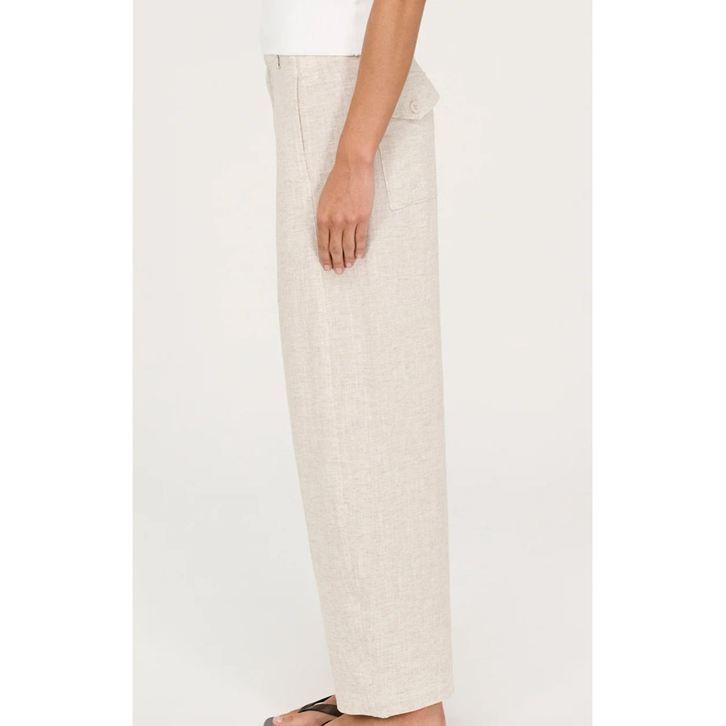 Pant Neve Barrel Leg - Linen Oat