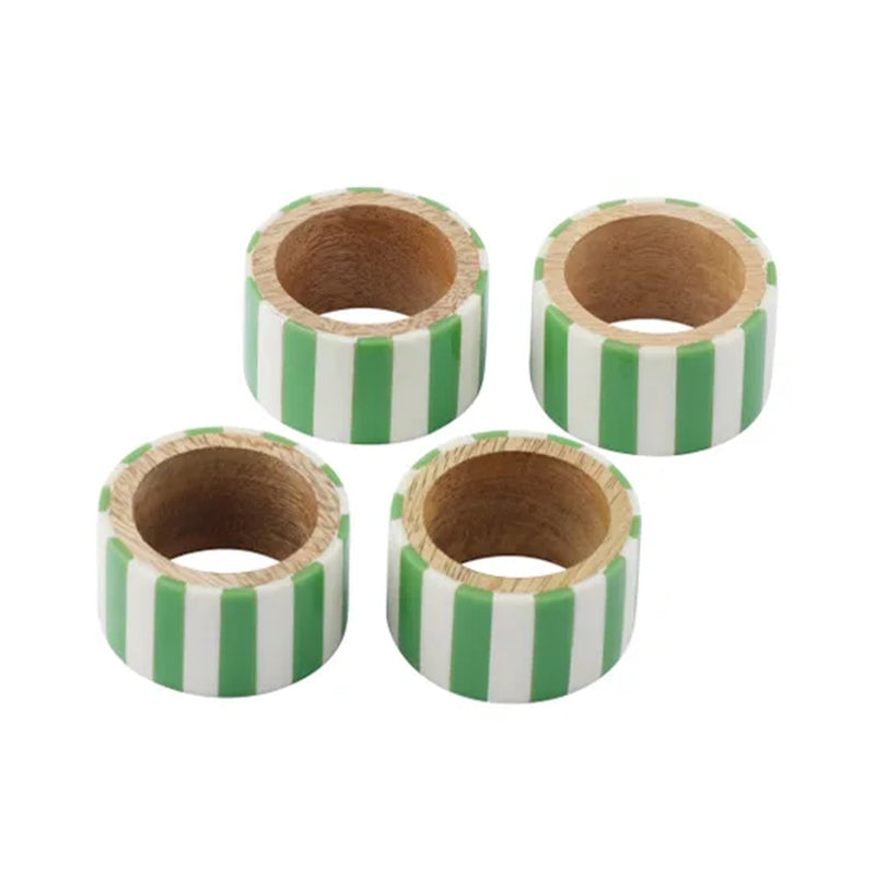 Napkin Ring Maine S/4 Resin - Emerald