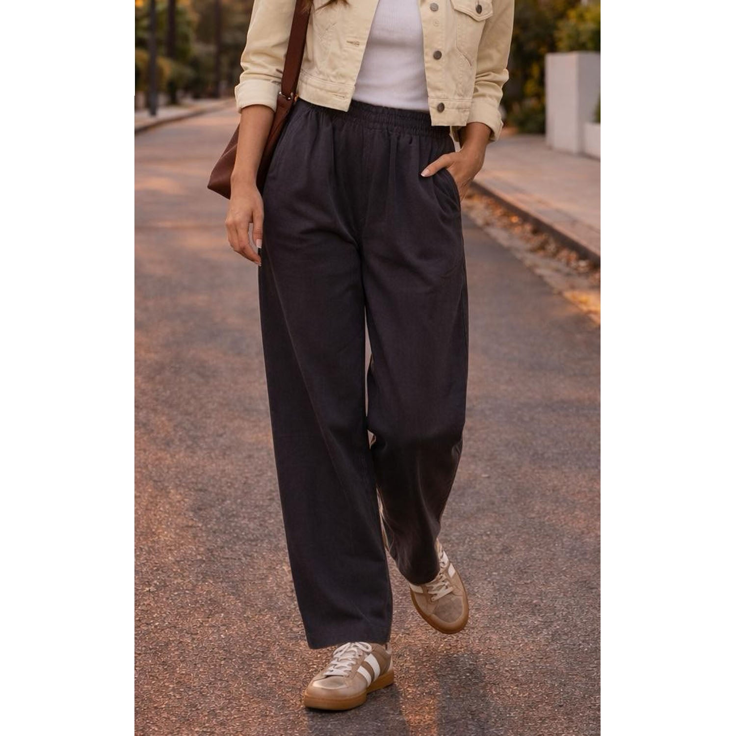 Pant Corduroy Barrel Leg - Charcoal