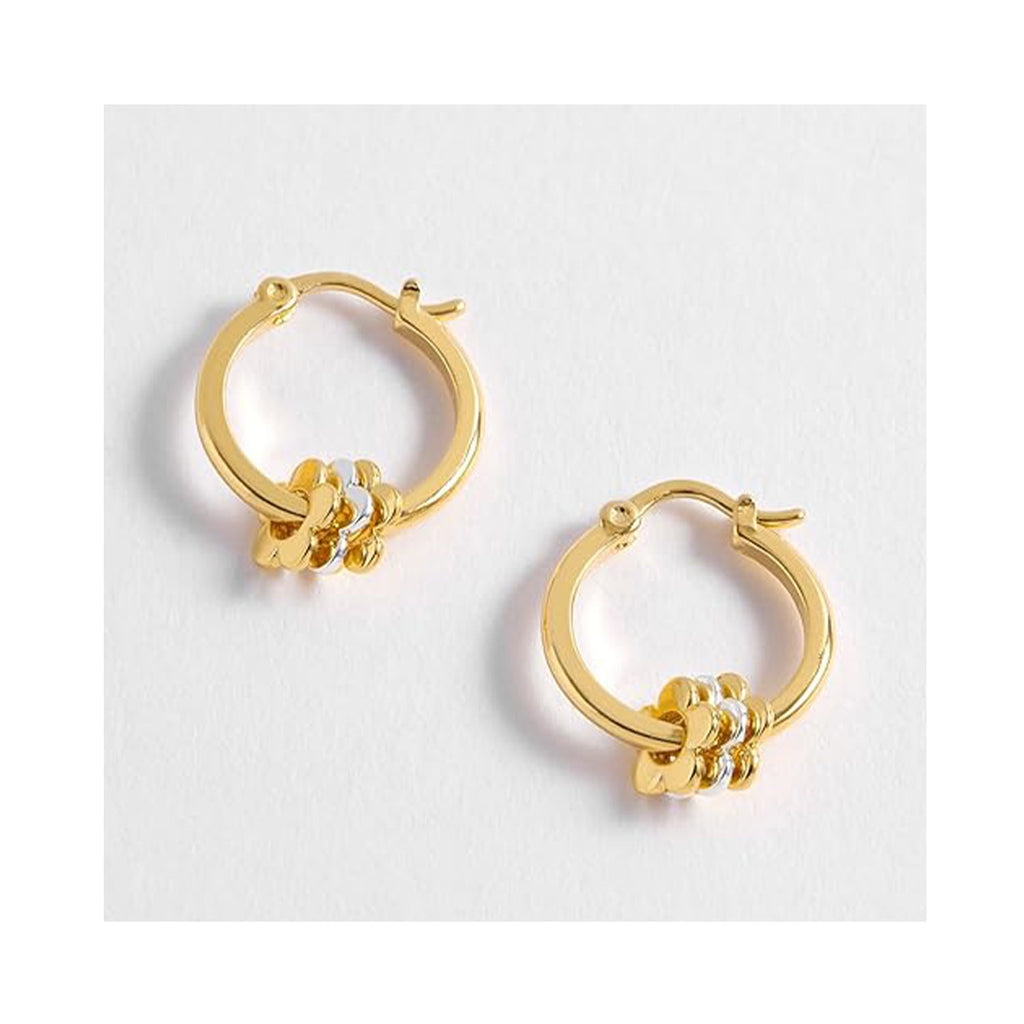 Earrings Multi Flower Hoops - Gold Plated