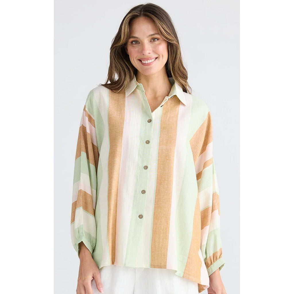 Top Milano Shirt - Melon Field Stripe