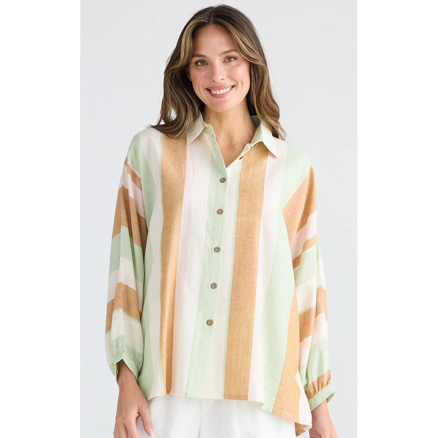 Top Milano Shirt - Melon Field Stripe