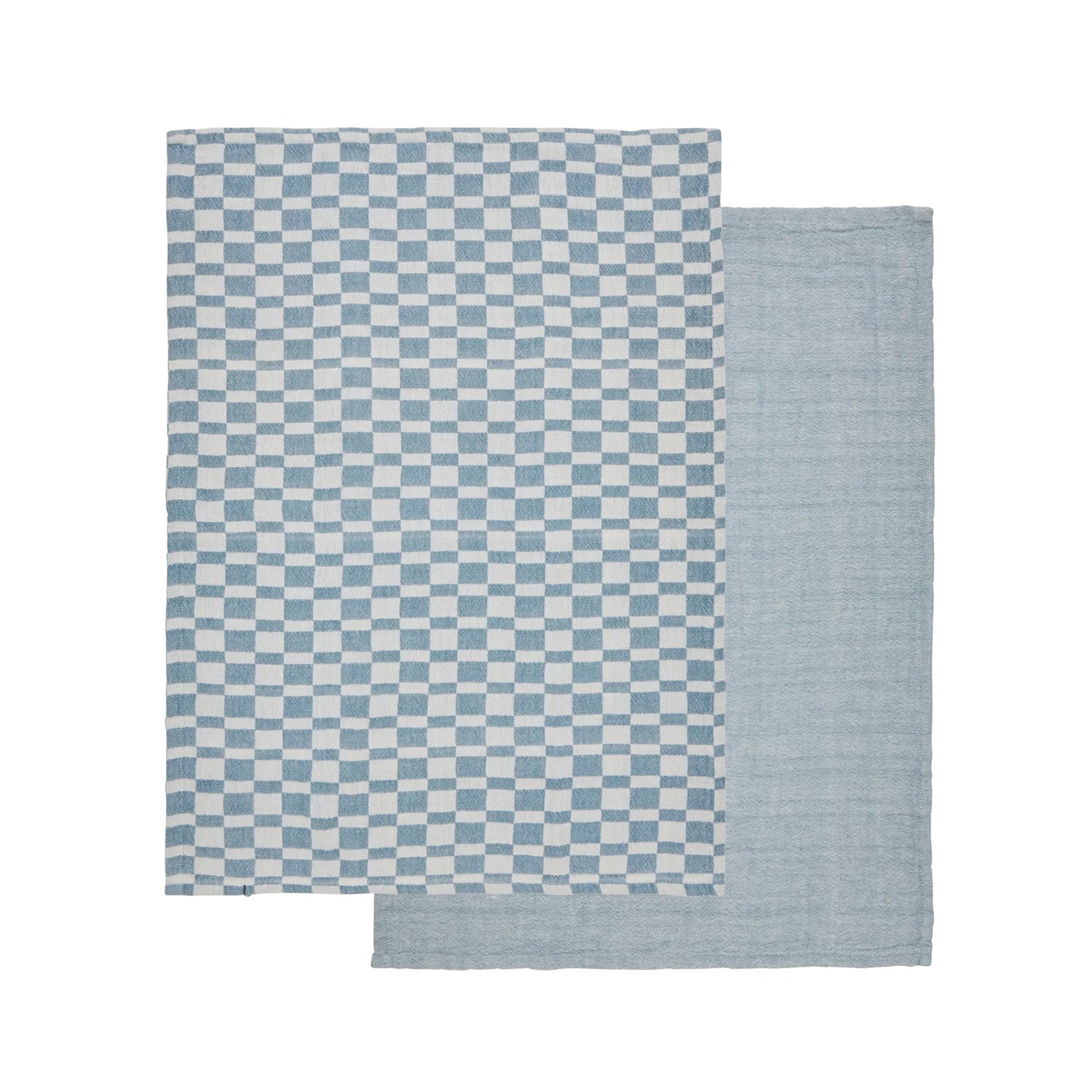 Tea Towel - Heritage Check Cotton Set of 2  Blue White