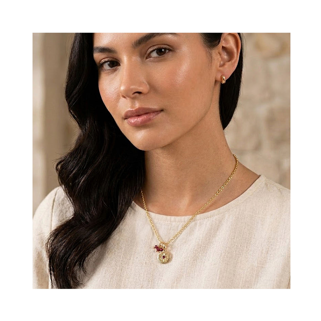 Necklace July Birthstone - Inner Compass Ruby