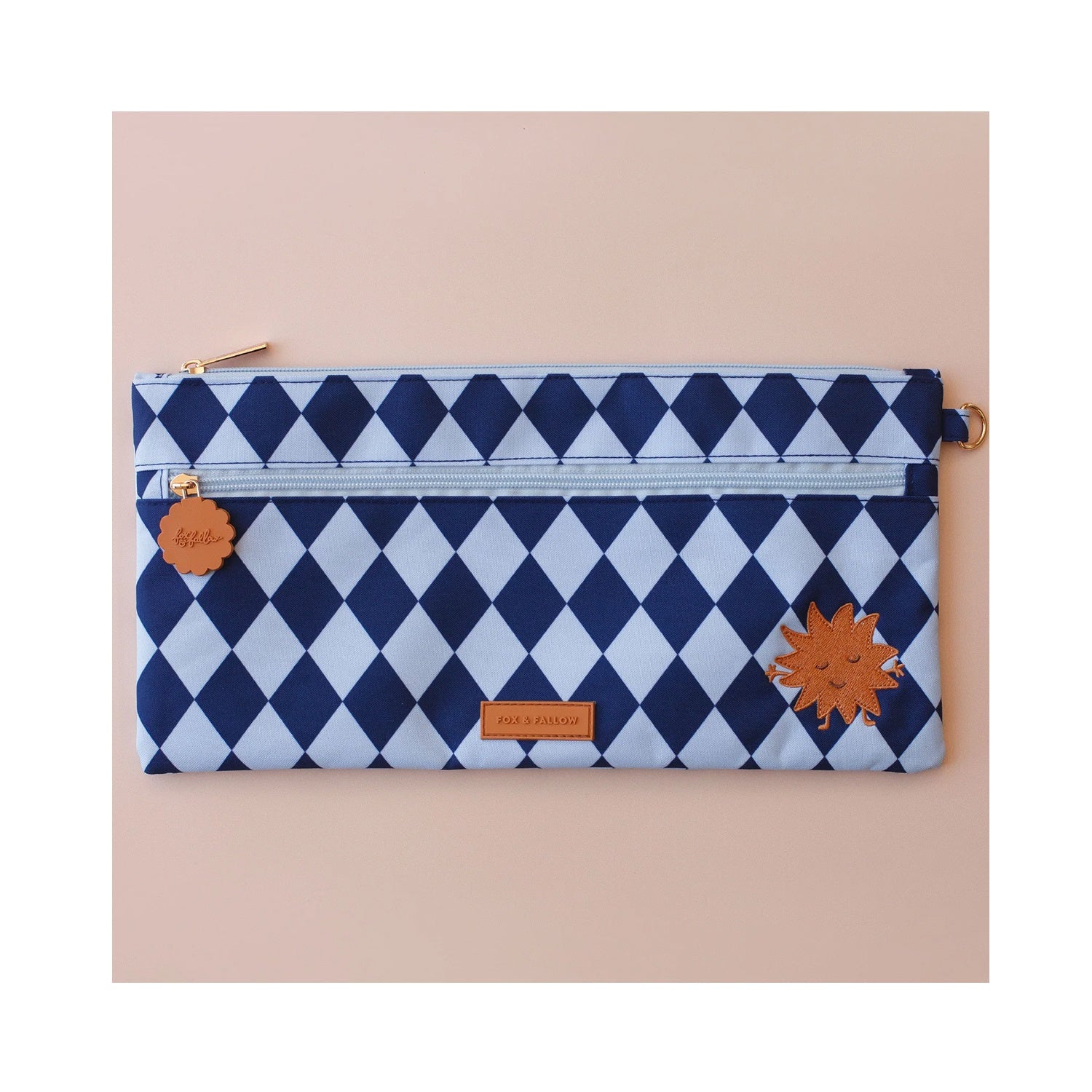 Pencil Case - Navy Diamonds