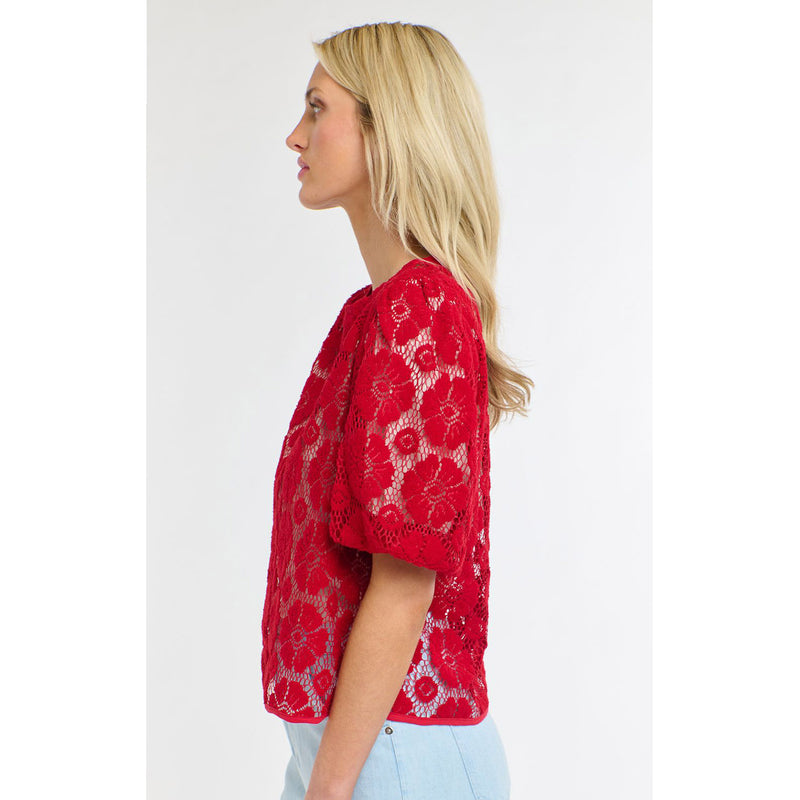 Top Ivy Embroidered - Red Floral