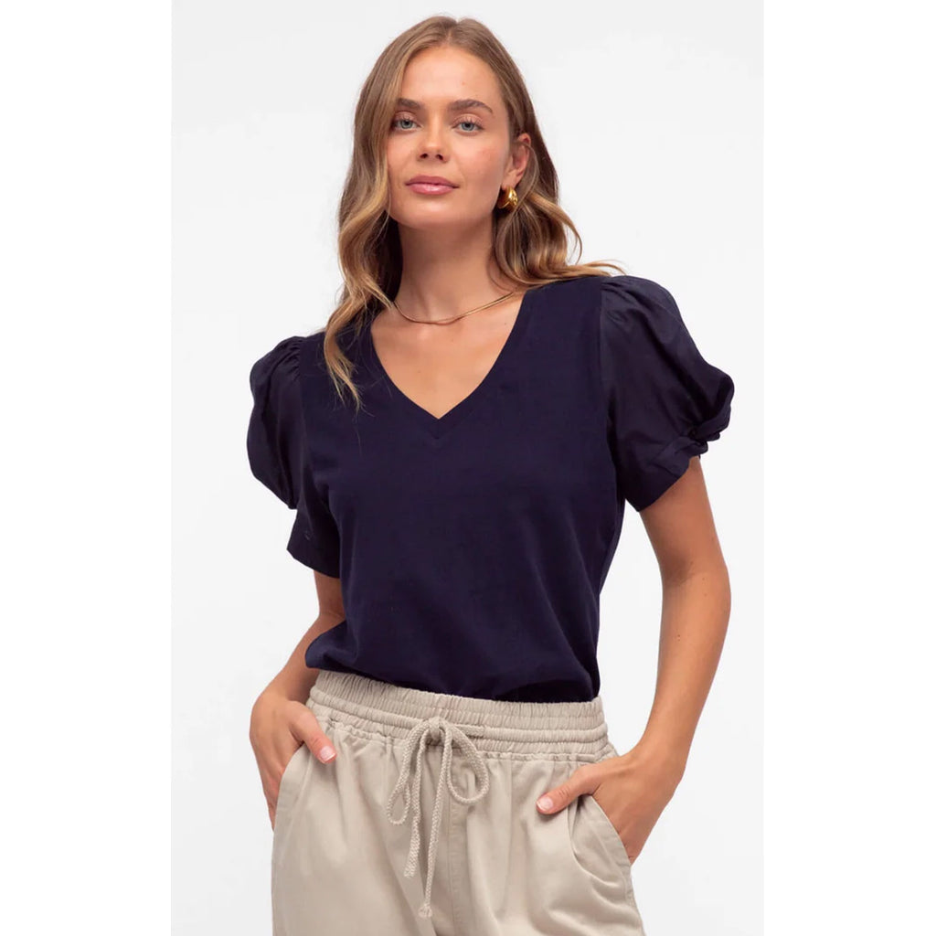 Top Twist Sleeve Tee - Ink