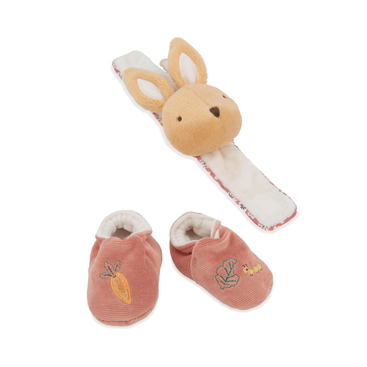 Gift Set Chansons - Rabbit Rattle Bracelet & Booties