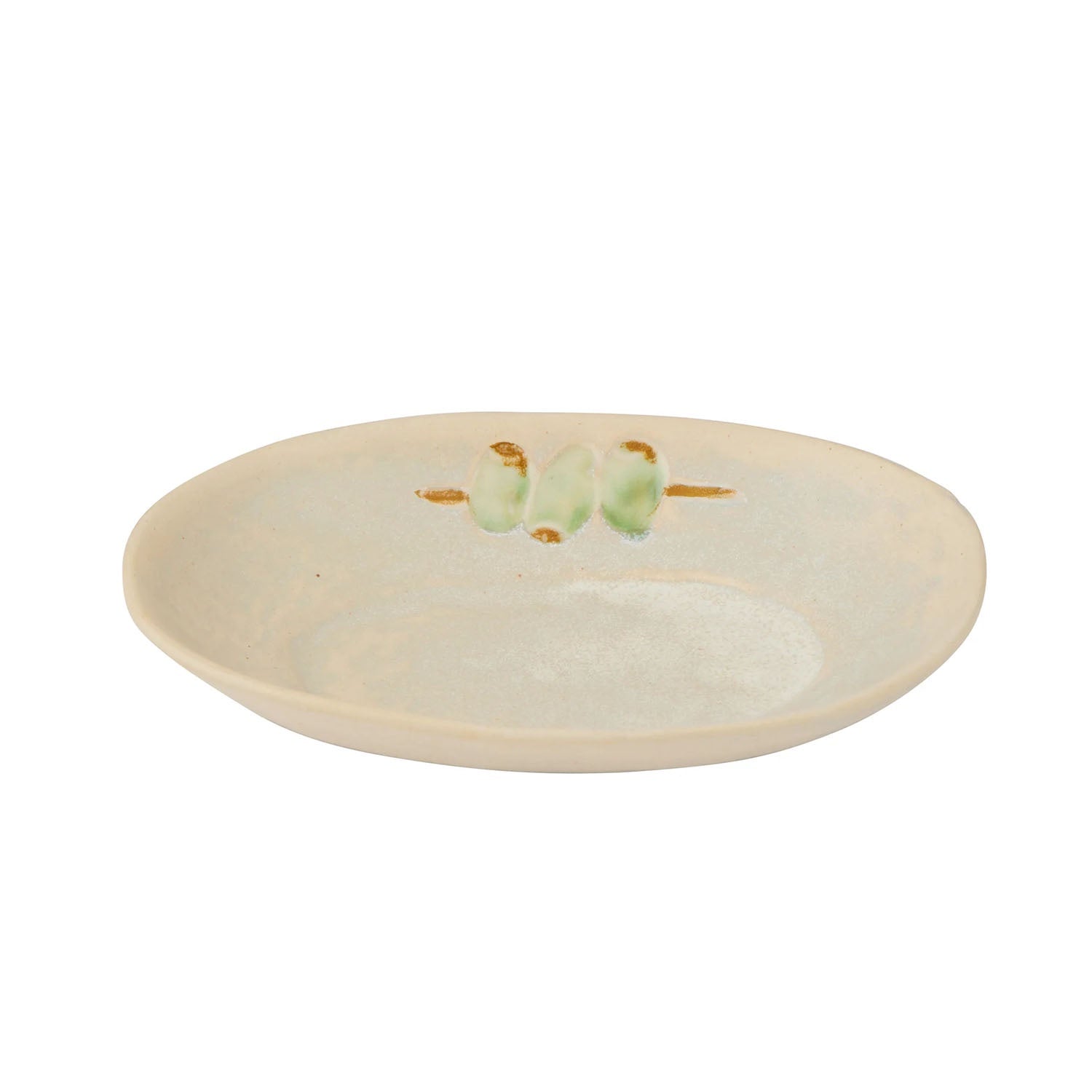 Plate Cerignola Ceramic 13.5x18cm Iv/Olive
