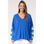 Jumper Vermont Star V Neck OS - Cobalt