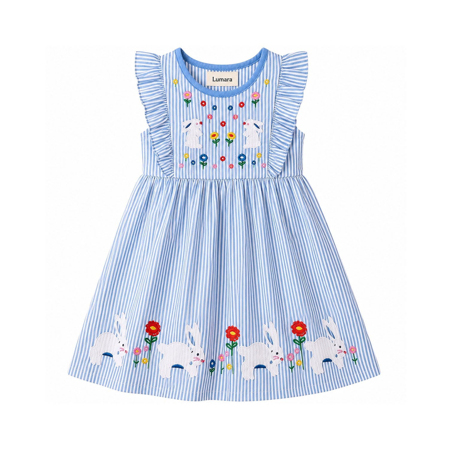 Dress Bunnies Blue Stripe