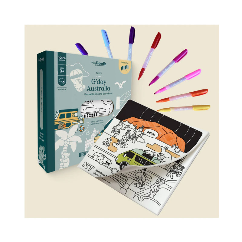 Reusable Colouring book - G'Day Australia Tales