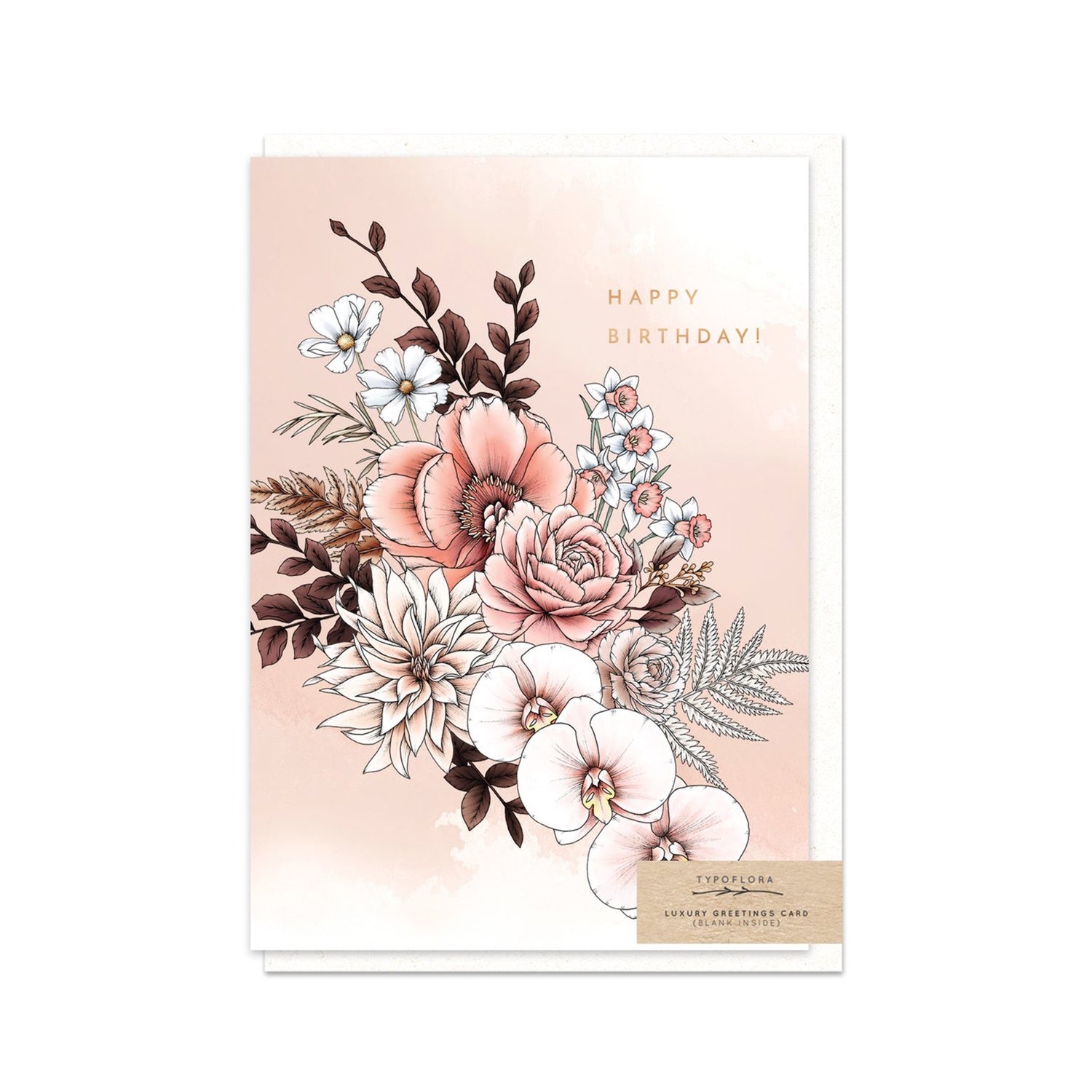 Card Peony Happy Birthday