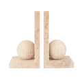 Bookends Set Marble - Travertine