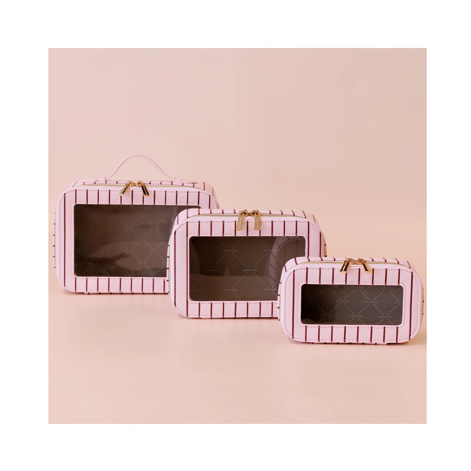Cosmetic Bag - Rose Pinstripe Nested Trio
