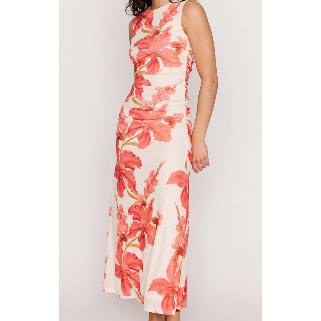 Dress Isla Mesh Midi - Peach Floral