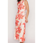 Dress Isla Mesh Midi - Peach Floral
