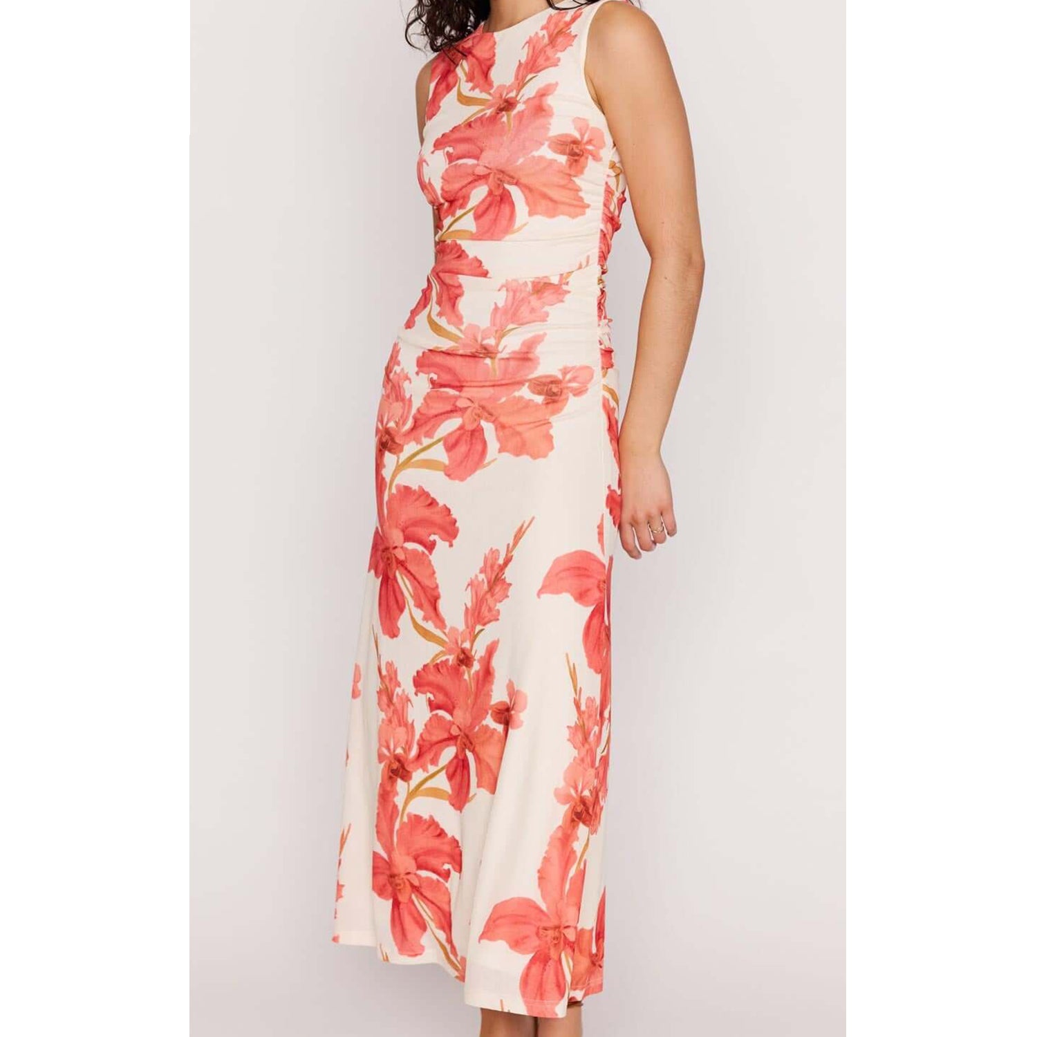 Dress Isla Mesh Midi - Peach Floral