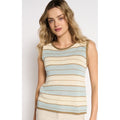 Tank Solene Stripe - Dusty Aqua