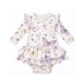 Bodysuit Dress - Lilac Butterflies