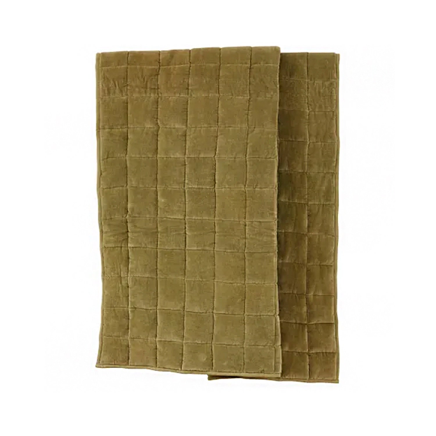 Throw Vera Quilted Velvet - Olive (130x180cm)