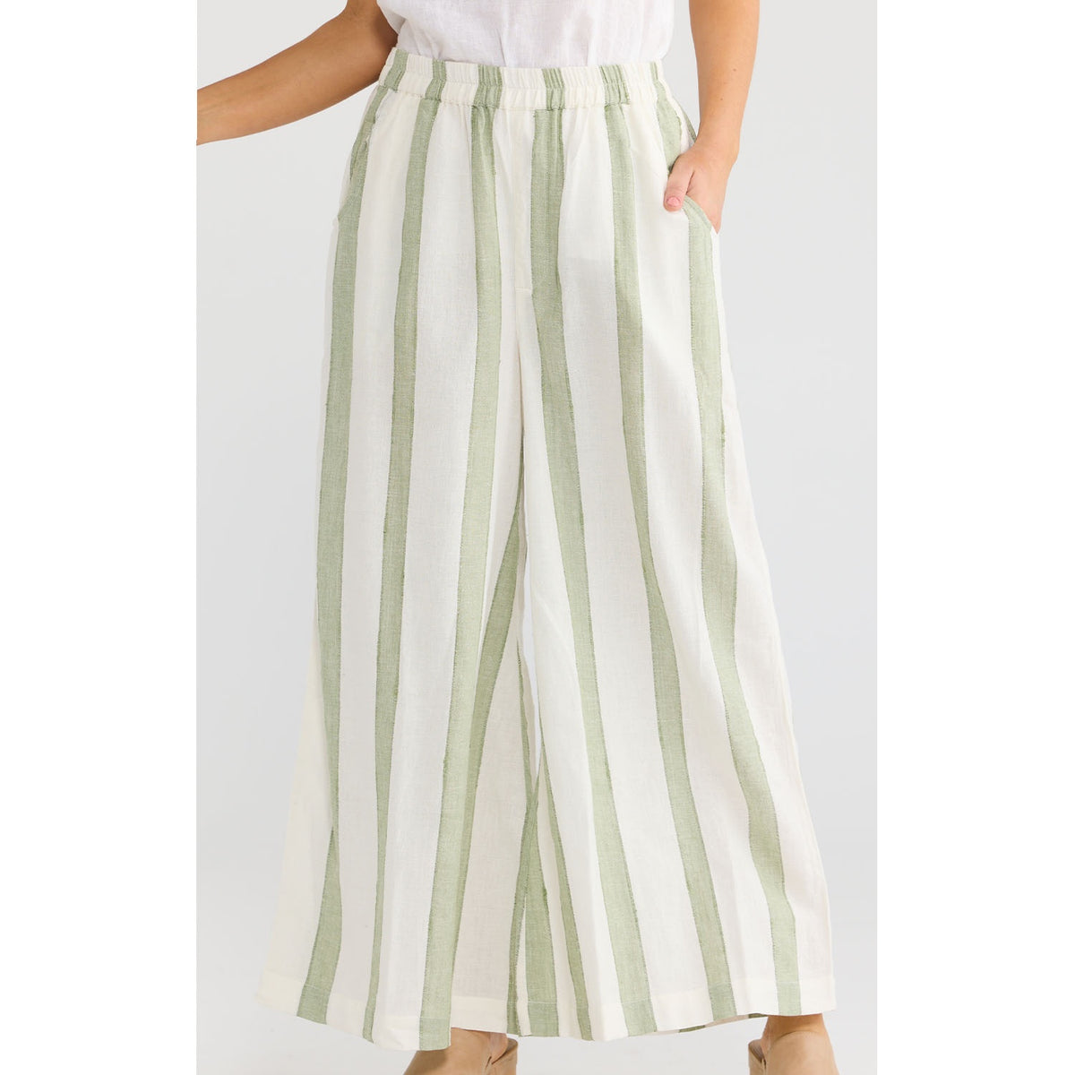 Pant Positano - Sage Shadow Stripe