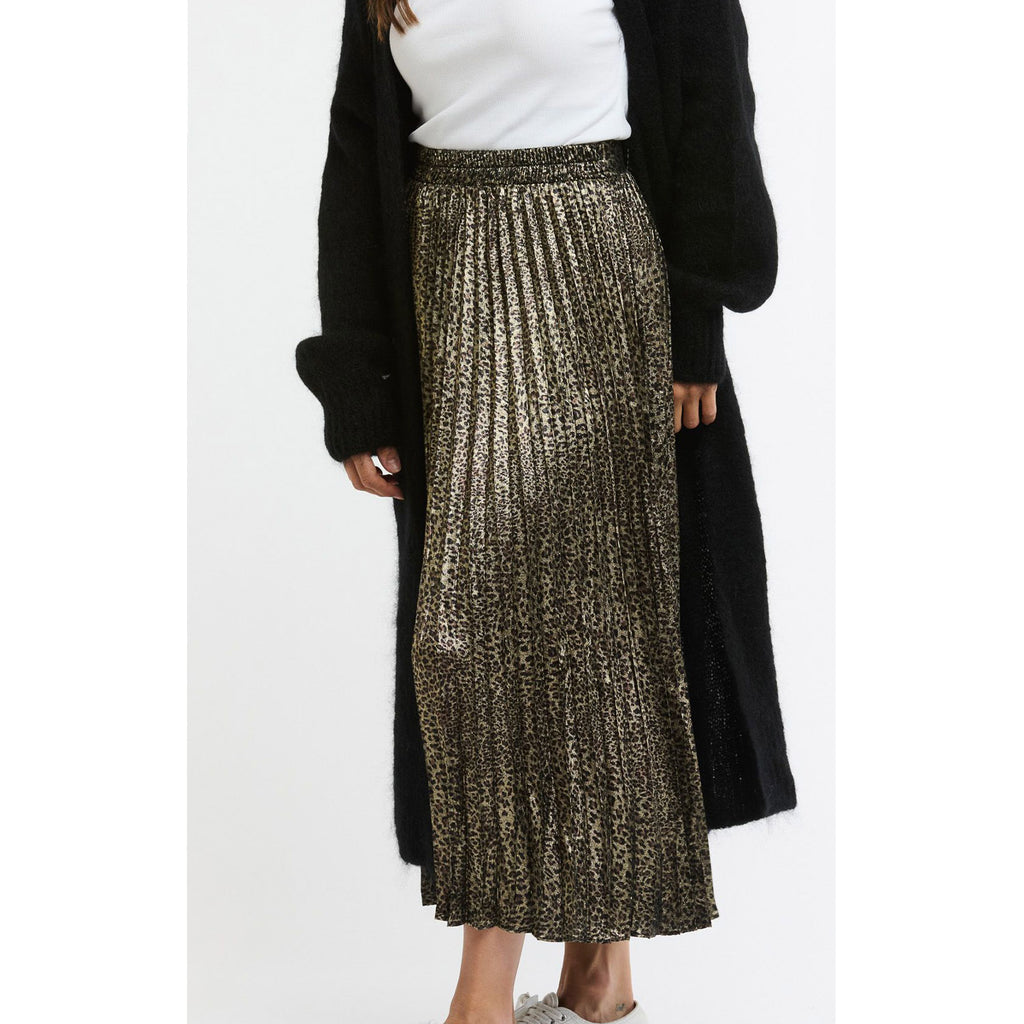 Skirt Sunray Pleat - Leopard