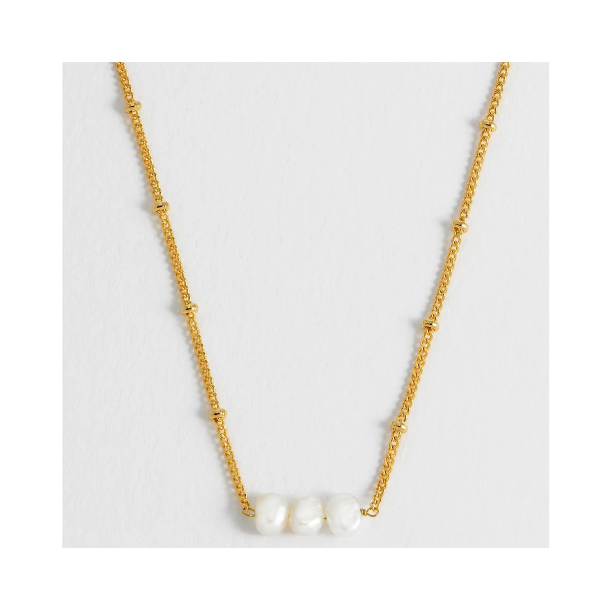 Necklace Beaded Chain And Pearl